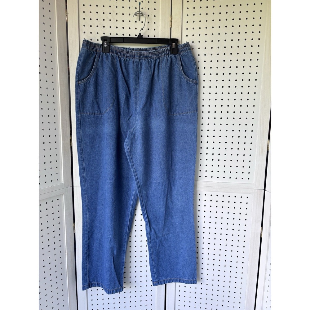Blair Women's 20 Elastic Waist Pull On Denim Jeans 100% Cotton